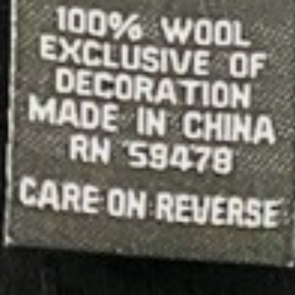 Vintage Carole Little Boiled Wool Cardigan Jacket Black- Yellow Blue White Swirl - Picture 16 of 16